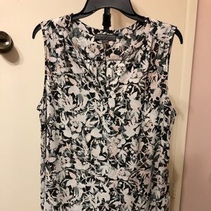 FENN WRIGHT MANSON STUDIO B/W FLORAL BLOUSE TOP XL